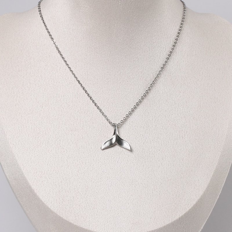 鲸鱼尾项链 设计师 A 款 全天候配戴水域友善 MIT 台湾制造 - 项链 - 不锈钢 银色