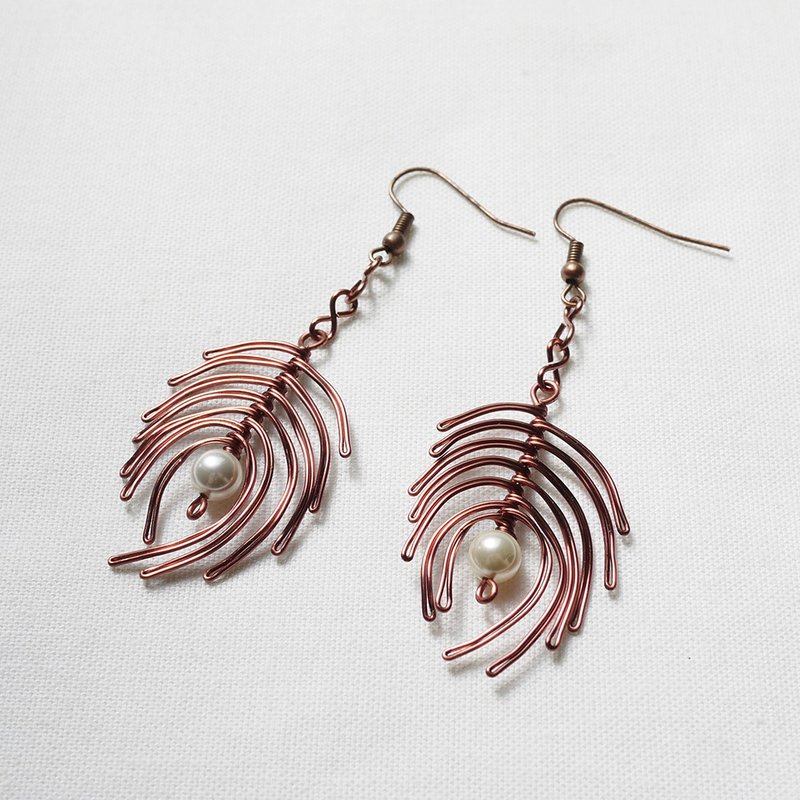 轻羽之二耳环 - 耳环/耳夹 - 其他金属 