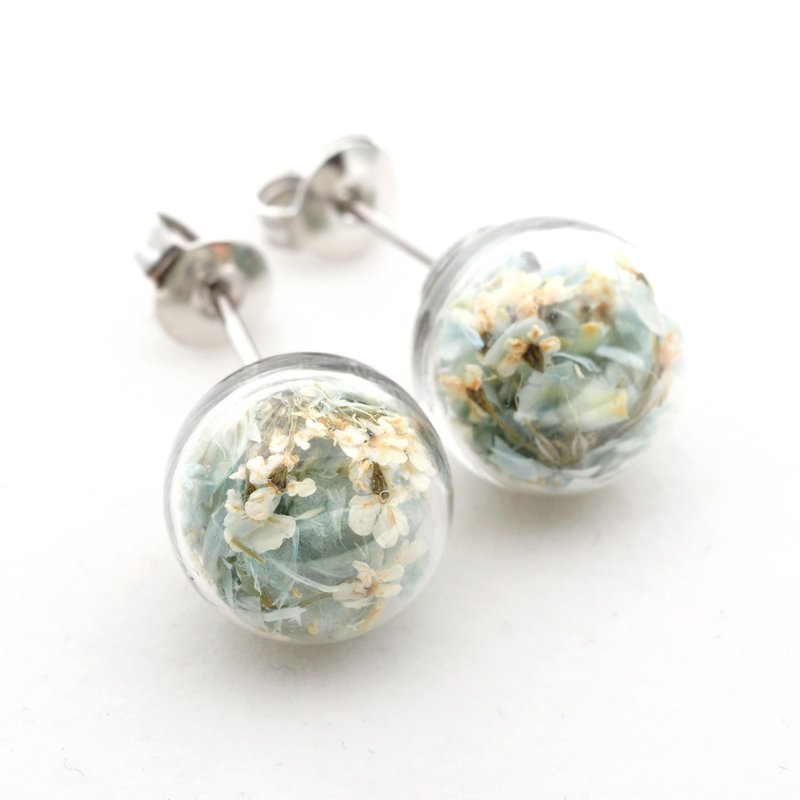 爱家作- OMYWAY DIY 干花  玻璃球 耳针 耳环 耳勾 垂挂 耳夹 Dried Flower - Glass Globe- Earrings- Dro - 耳环/耳夹 - 玻璃 