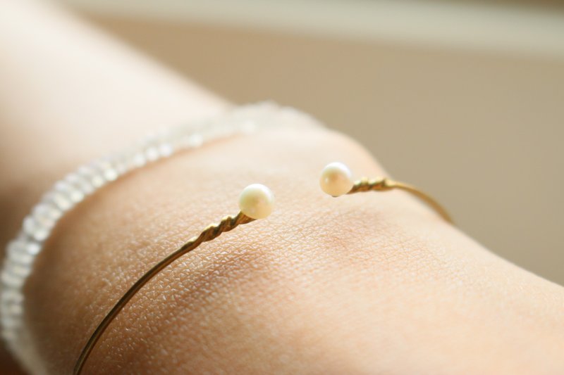 零码 纪念日 手环 黄铜 珍珠 - 手链/手环 - 宝石 金色