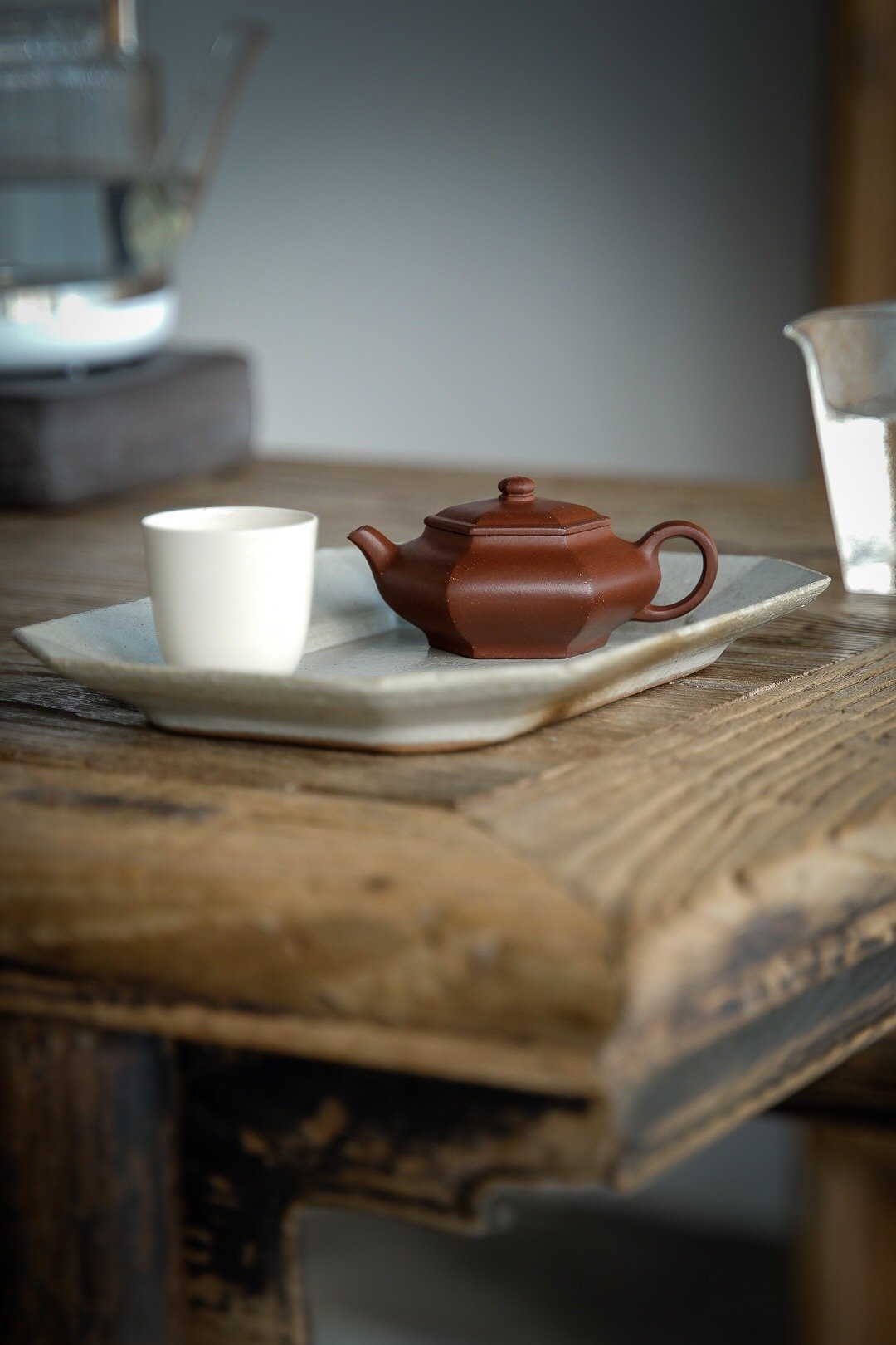 全手工小藏六方紫砂壶 原矿紫泥 80cc 独孔 - 茶具/茶杯 - 陶 