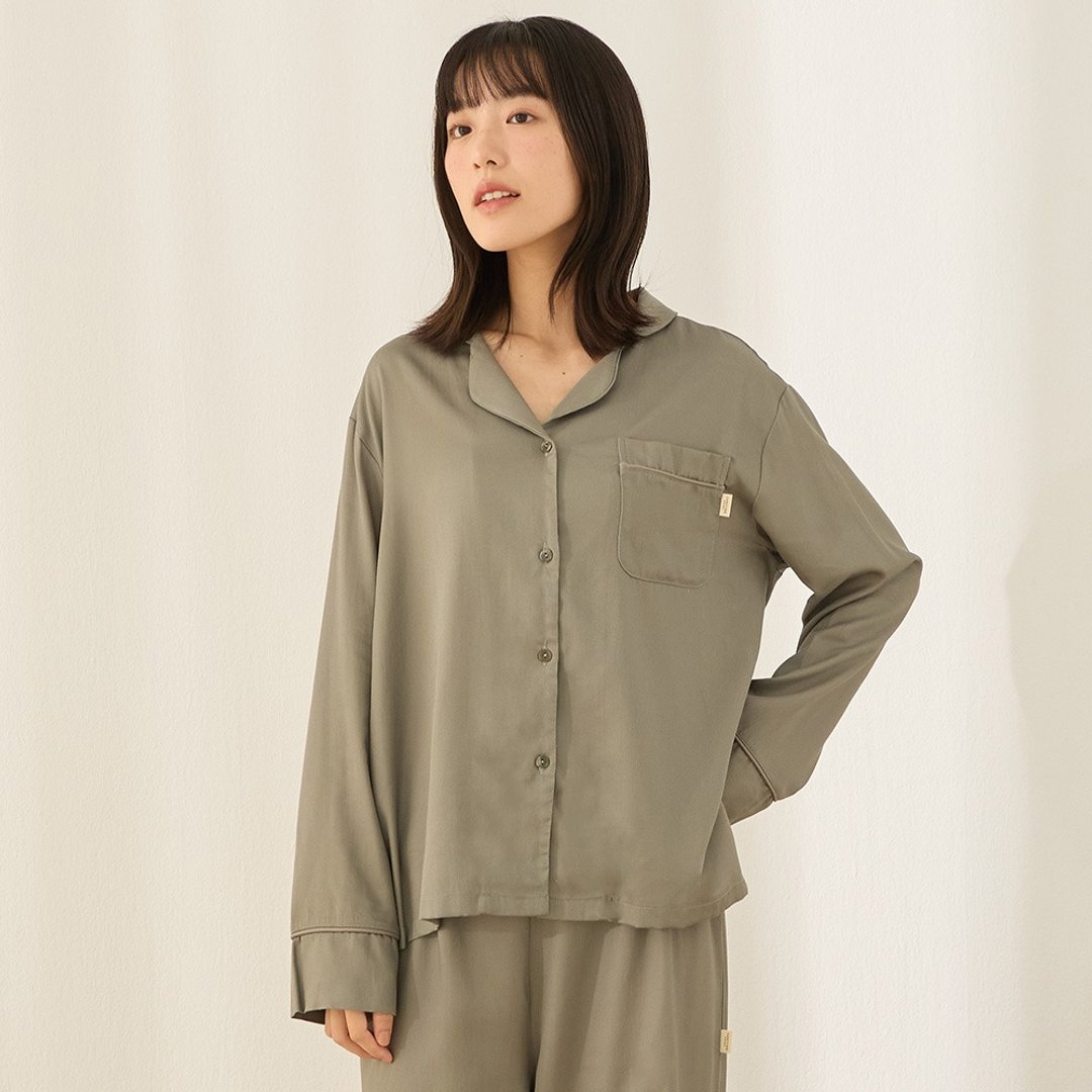 UMORFIL胶原蛋白舒滑衬衫-共3色 - 居家服/睡衣 - 棉 多色