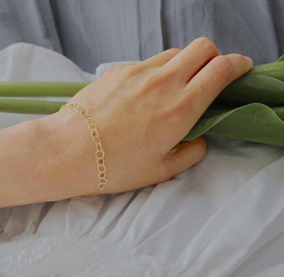 [14KGF] Ring ring bracelet - 手链/手环 - 其他金属 金色