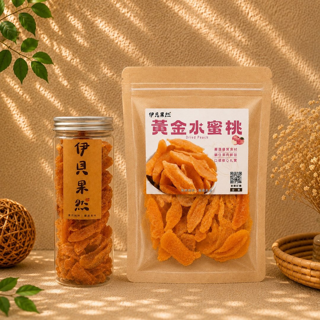 【伊贝果然】黄金水蜜桃 - 水果干 - 防水材质 