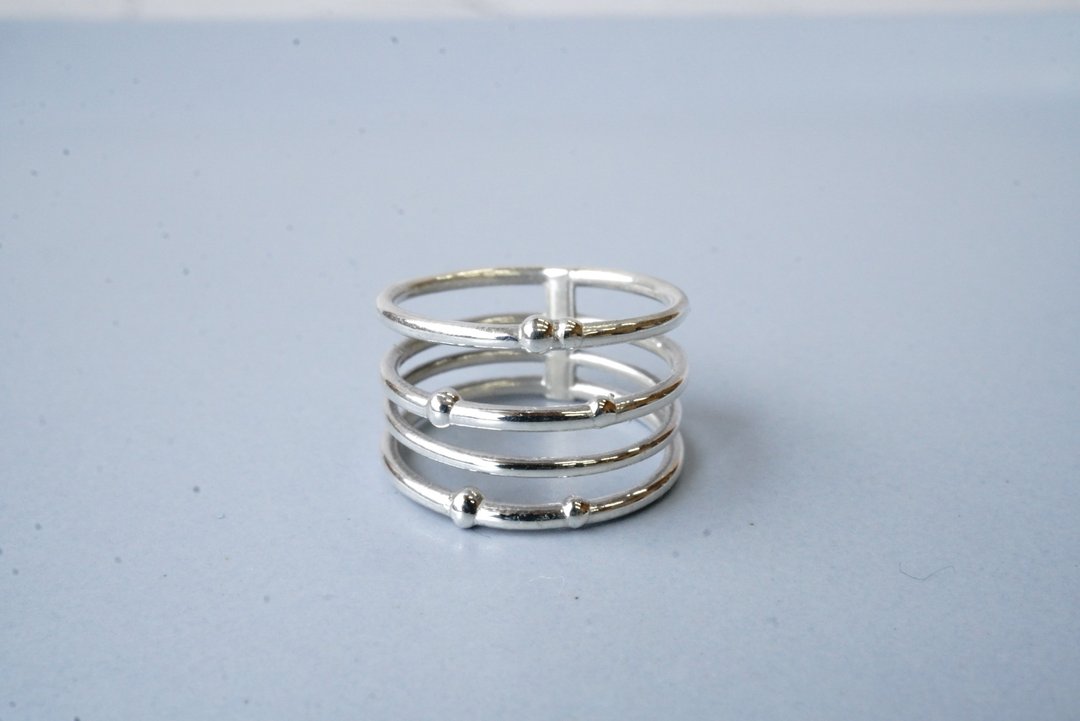planet ring 145 - 戒指 - 其他金属 银色