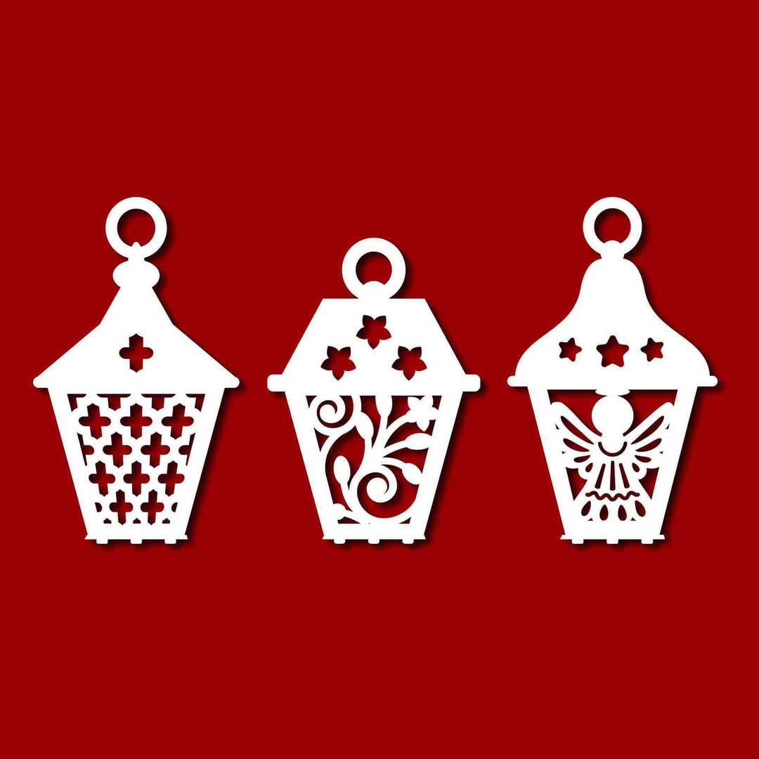 Christmas lantern svg, christmas lantern png, lantern template, lantern pdf, SVG - 图文模板设计 - 其他材质 