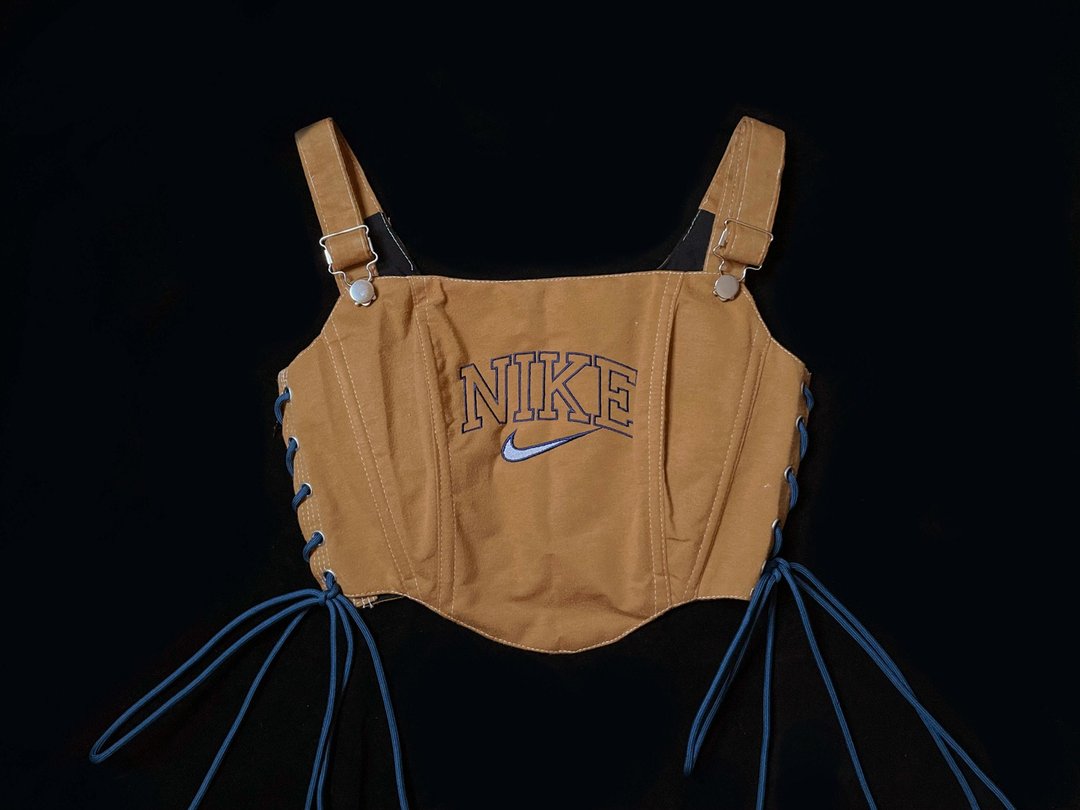 REGETHER 古着改制 NIKE 吊带式侧绑带马甲-Corset-10 - 女装背心 - 棉．麻 橘色