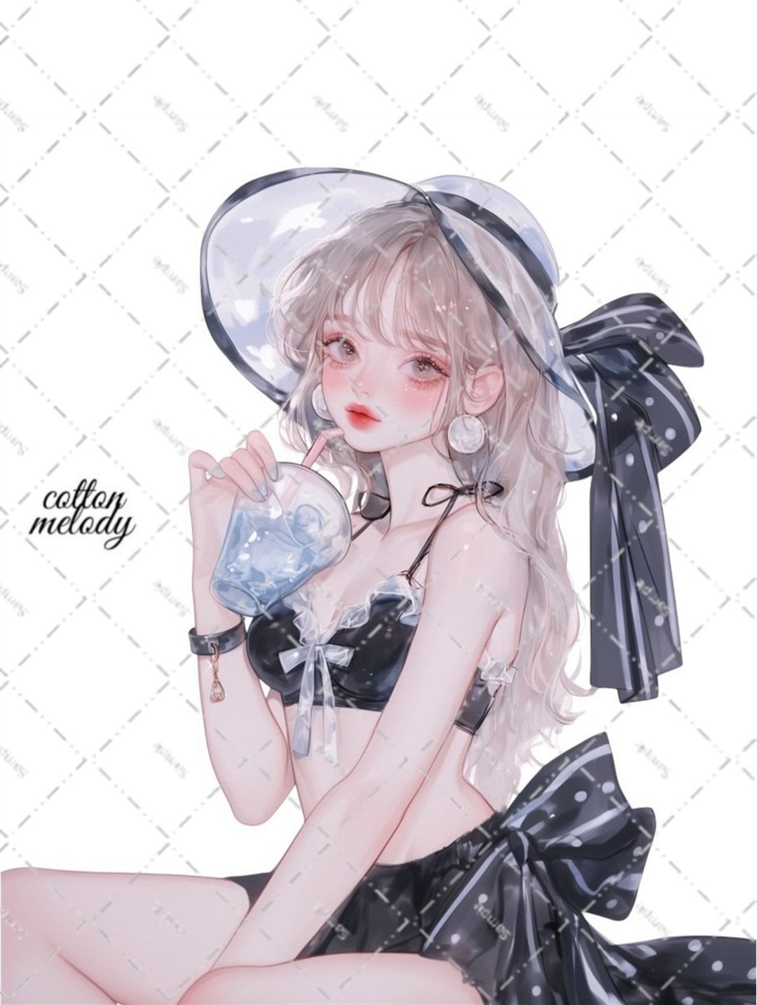 original sticker no.6474 人物贴纸 原创贴纸 人物插画 女孩贴纸 原创人物插画 - 贴纸 - 纸 