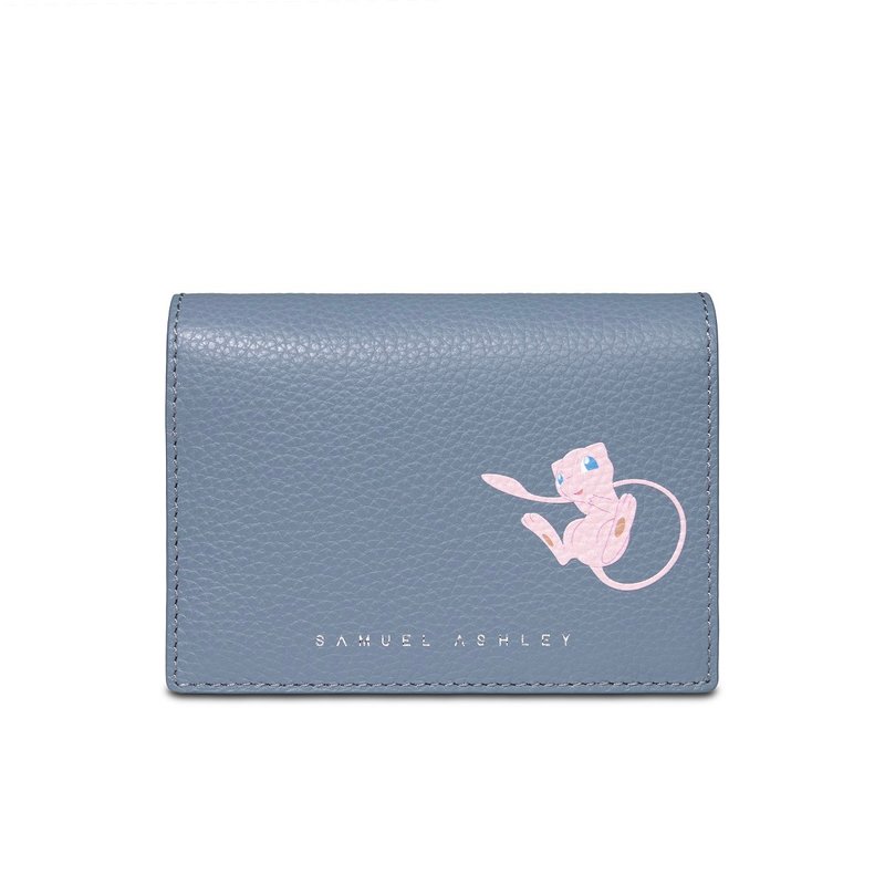 【宝可梦特别版系列】Pokémon折叠式皮革钱包 - 丹宁蓝 梦幻 Mew - 皮夹/钱包 - 真皮 蓝色