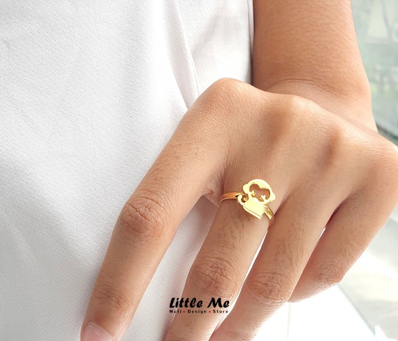 Handmade Little Monkey Ring - 18K gold plated on brass - 戒指 - 贵金属 金色
