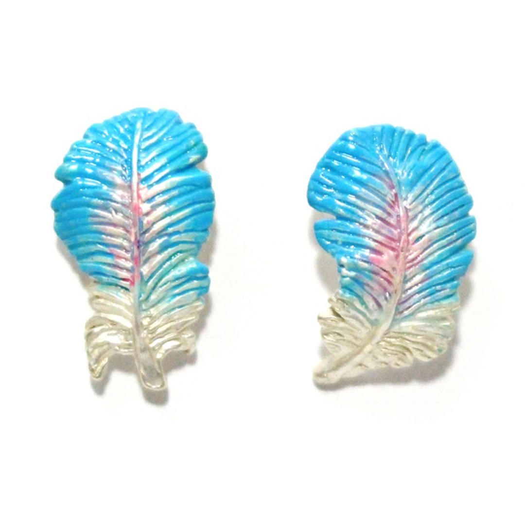 fluttering down Blue Hirari Blue / Earrings PA402BL - 耳环/耳夹 - 其他金属 蓝色
