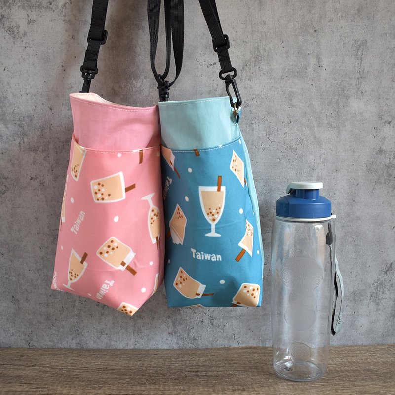 可调式斜背 大容量 多功能水瓶袋_珍珠奶茶 - 水瓶/水壶 - 尼龙 粉红色