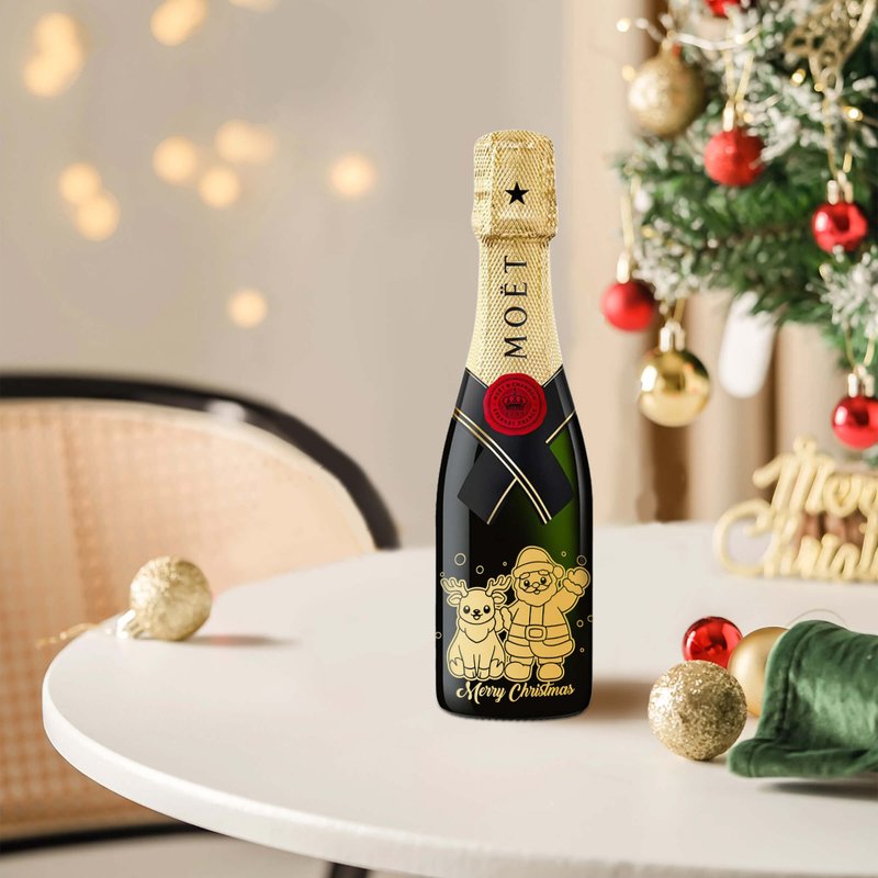 圣诞礼盒|Mini香槟雕刻礼物【现货】圣诞礼物 圣诞红酒 - 酒类 - 玻璃 