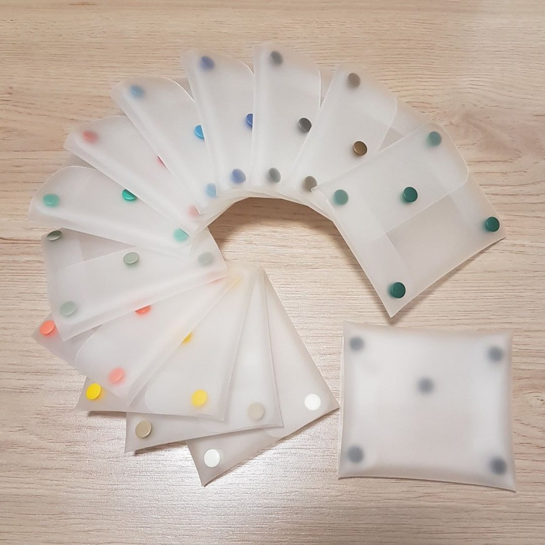 (2入)【TPU】抗菌防水小物袋/半透明/多色/可展开/好清洗 - 收纳用品 - 塑料 多色