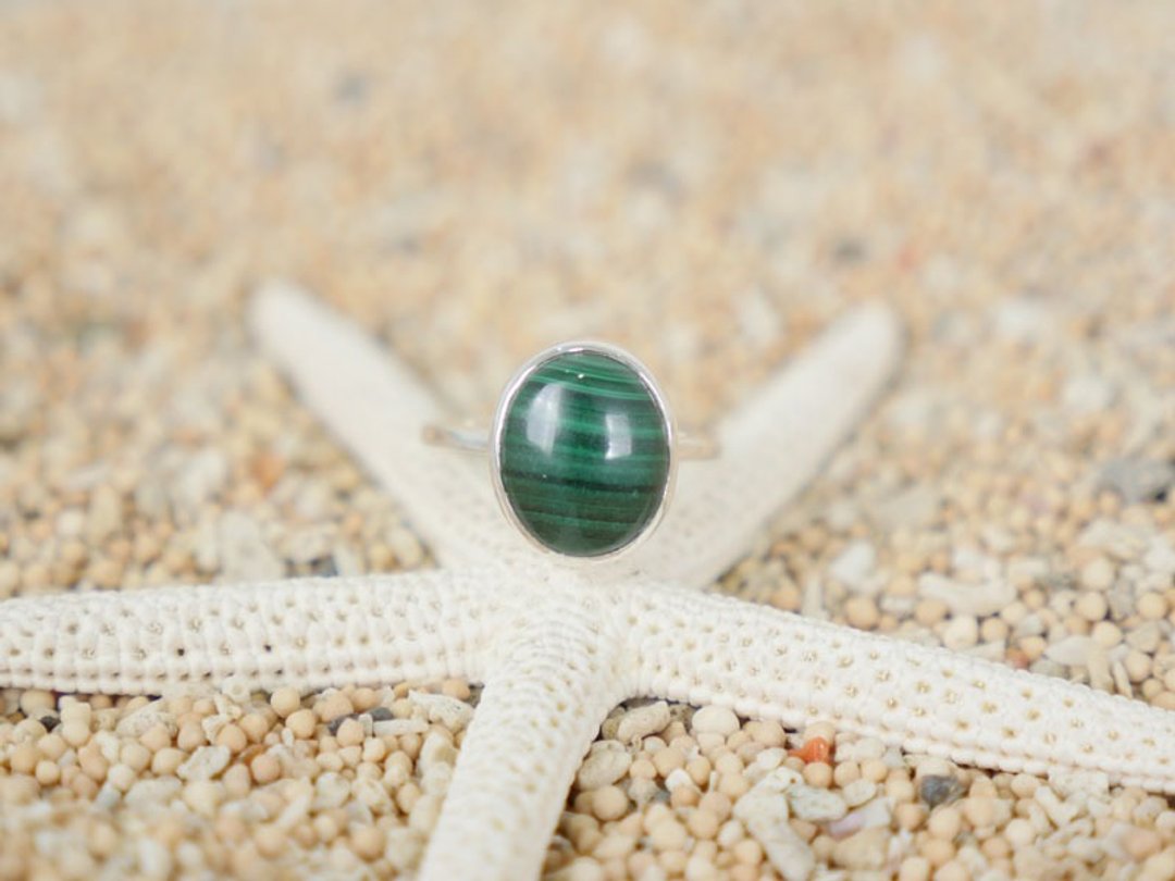 Malachite's silver ring - 戒指 - 石头 绿色