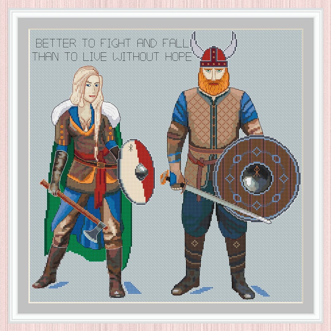 Vikings Cross Stitch Pattern | Viking Warrior | Konung | Warriors - 手工艺教程/工具书 - 其他材质 