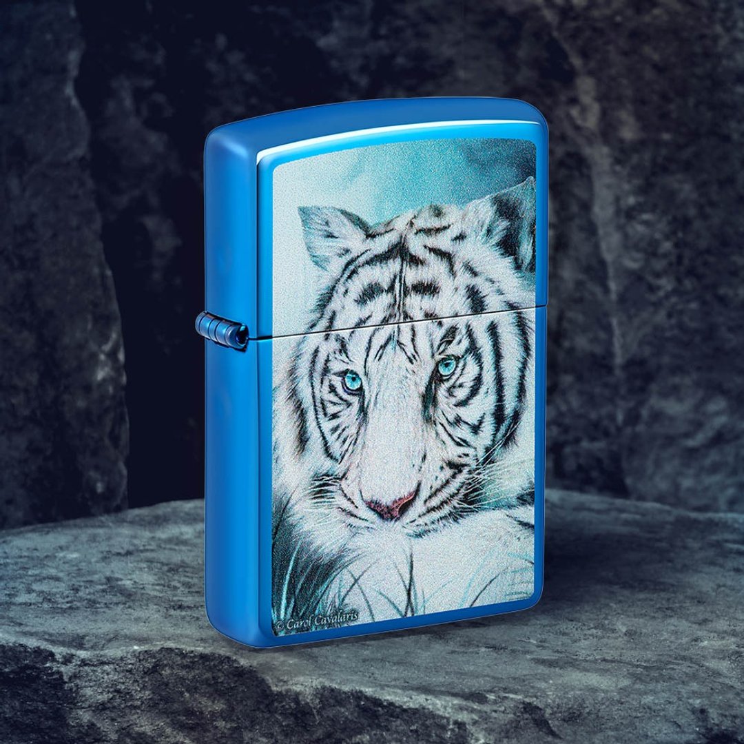 【ZIPPO官方旗舰店】White Tiger防风打火机 48951 - 其他 - 铜/黄铜 蓝色