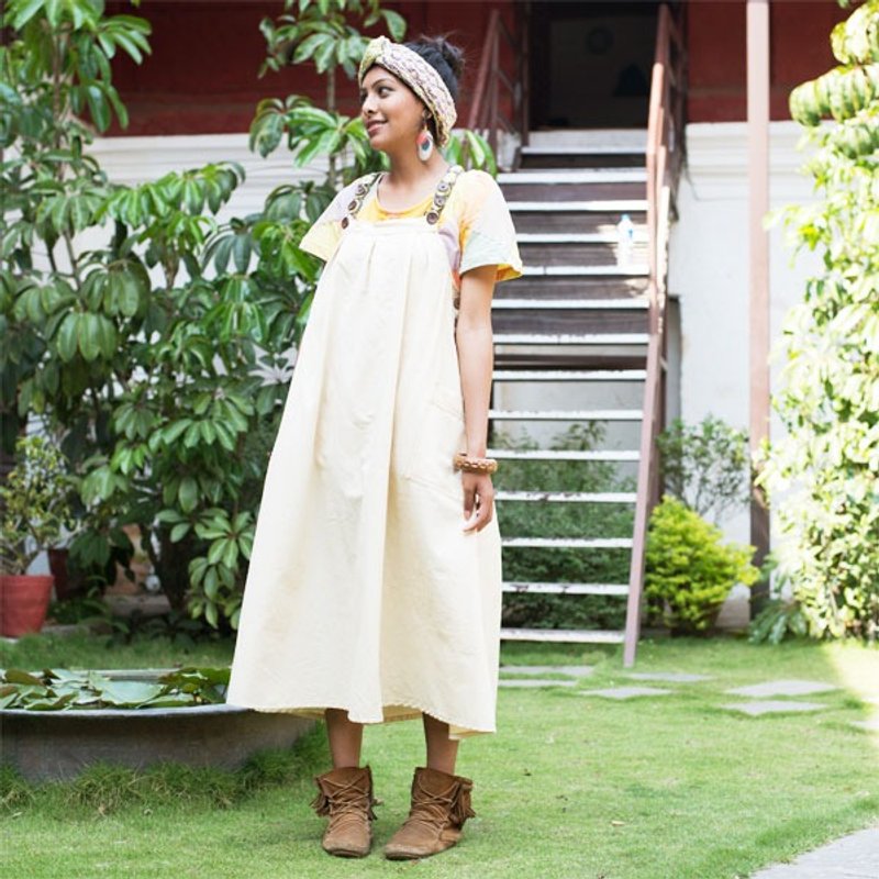 ☆ Hammock ☆ 彡 Osanso Salopette Skirt - 洋装/连衣裙 - 棉．麻 咖啡色