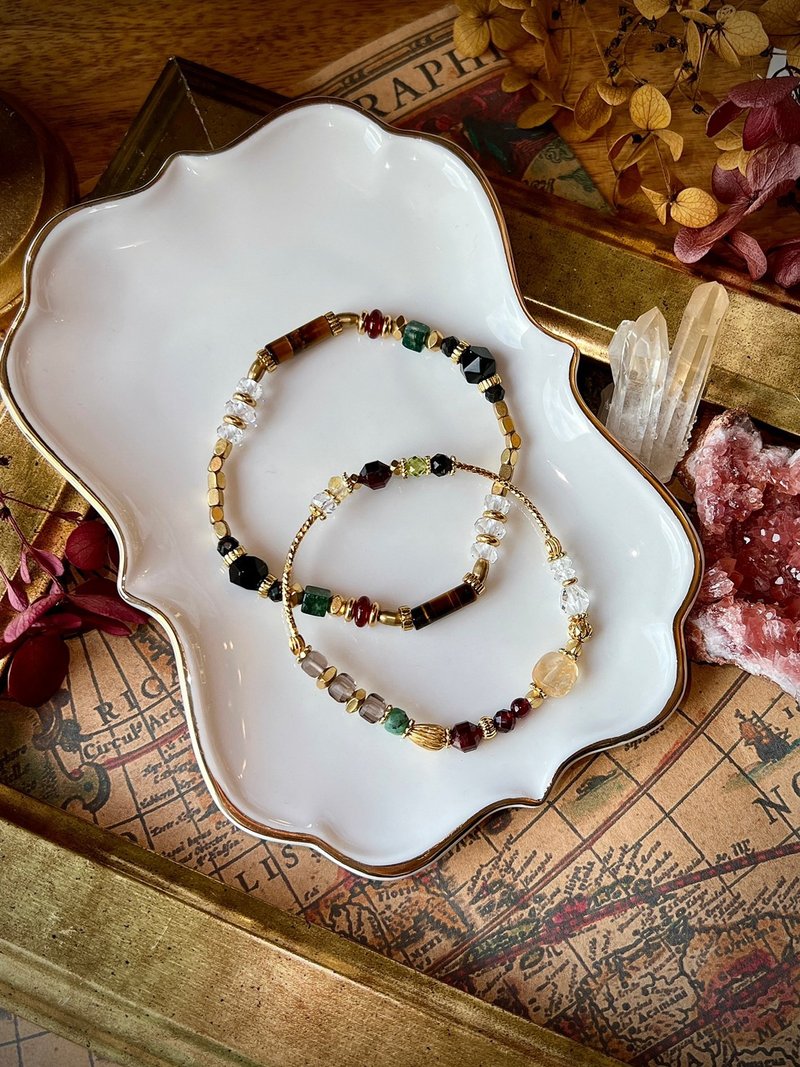 -智者的邀约-天然水晶手链/黄铜手链--下单请标示细款或粗款-- - 手链/手环 - 半宝石 多色