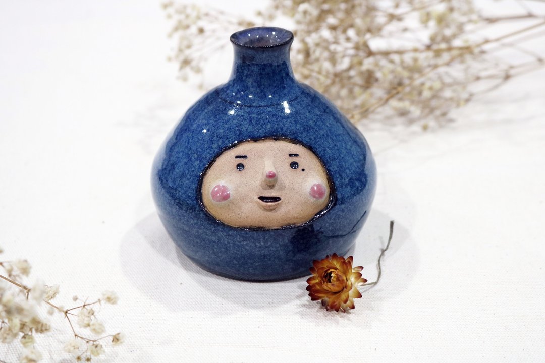 阿囡花瓶(中) - 花瓶/陶器 - 陶 蓝色