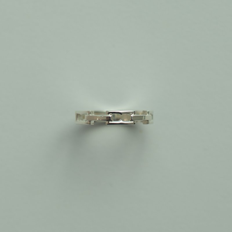 大坝链环 - 戒指 - 纯银 