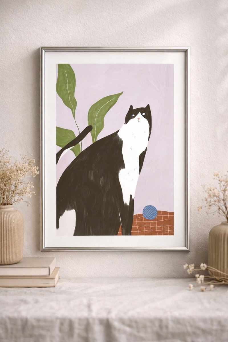 厌世慵懒小猫装饰海报 - 海报/装饰画/版画 - 纸 