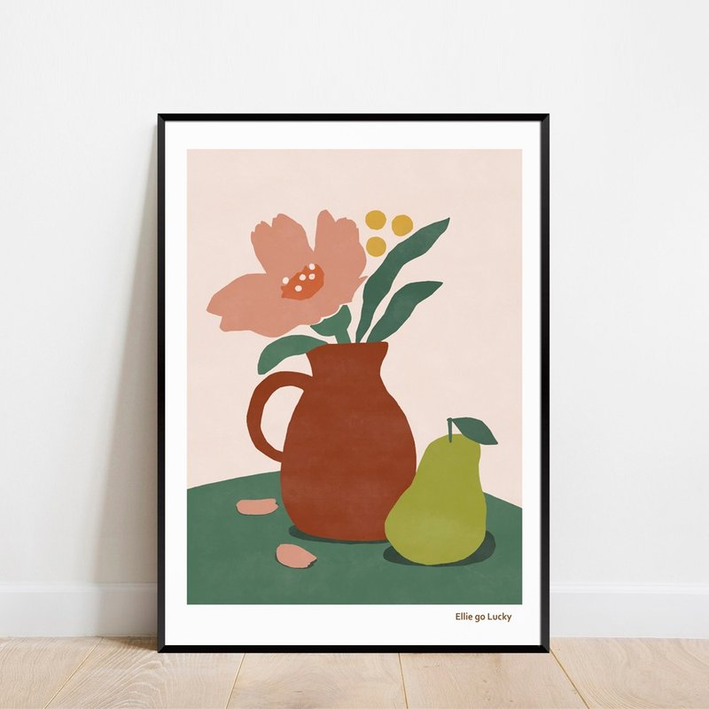 艺术印刷品/牡丹花/插画海报A3,A2 - 海报/装饰画/版画 - 纸 咖啡色