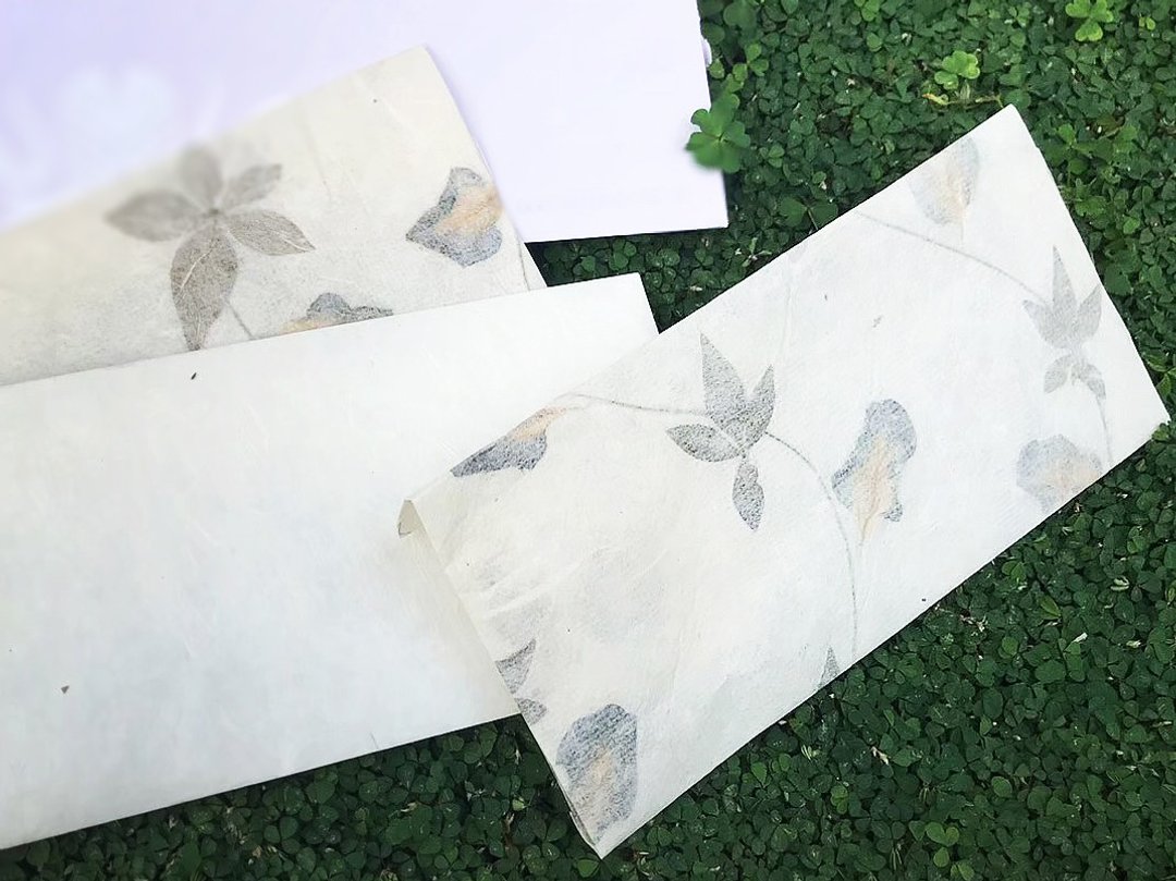 手工花草纸信封1束10份 - 信封/信纸 - 纸 
