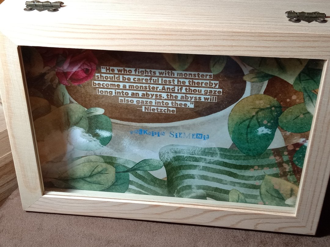 尼采致敬款  居家布置   艺术收藏玻璃木盒相框画 - 画框/相框 - 木头 