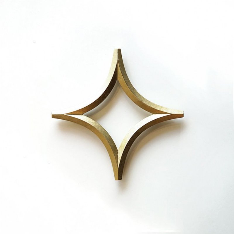 手铸黄铜隔热垫 - 星 | FUTAGAMI - 杯垫 - 铜/黄铜 金色