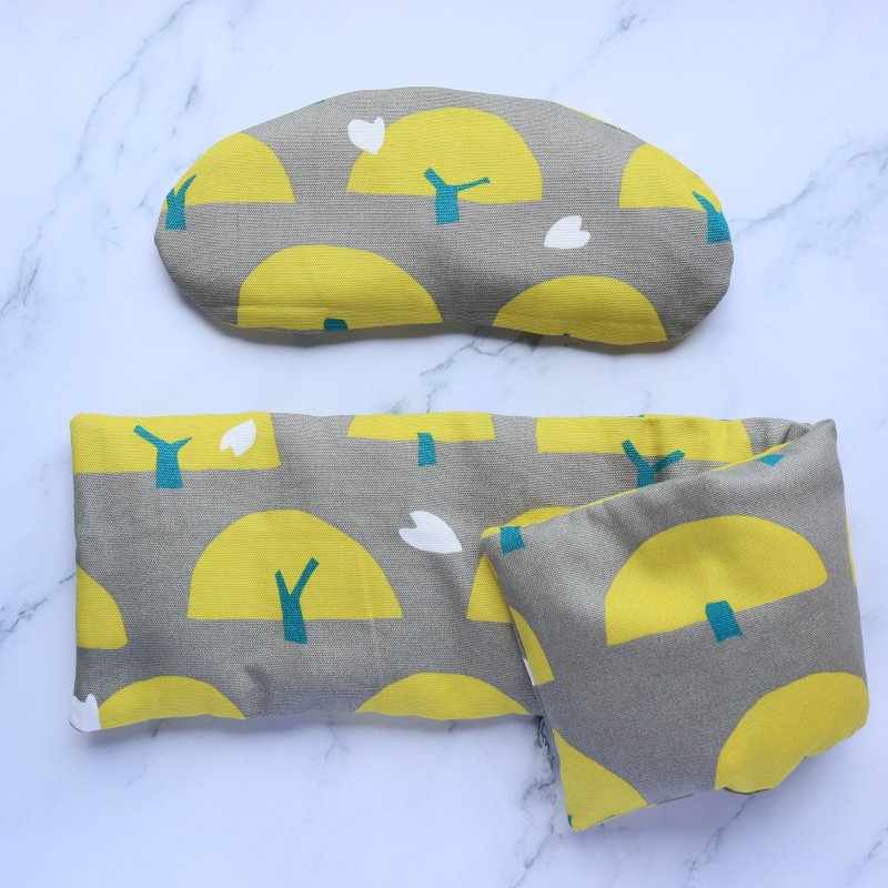 日本进口布【夏天 ナツ】热敷眼罩 万用 肩用热敷垫 カイロ - 其他 - 棉．麻 黄色