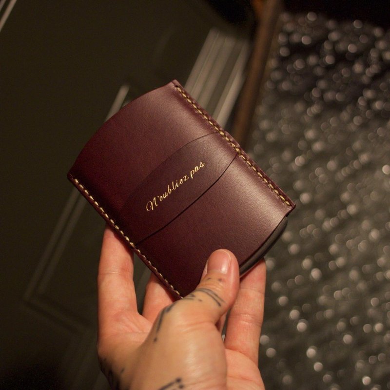 复刻版 Card Holder  - 压印 (可烫金 / 不烫) - 证件套/卡套 - 真皮 黑色