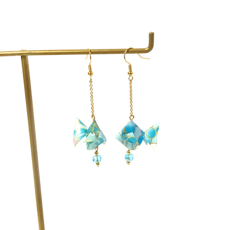 【SGS检验合格】日系折纸系列耳环-金鱼款 (限定色) - 耳环/耳夹 - 纸 多色