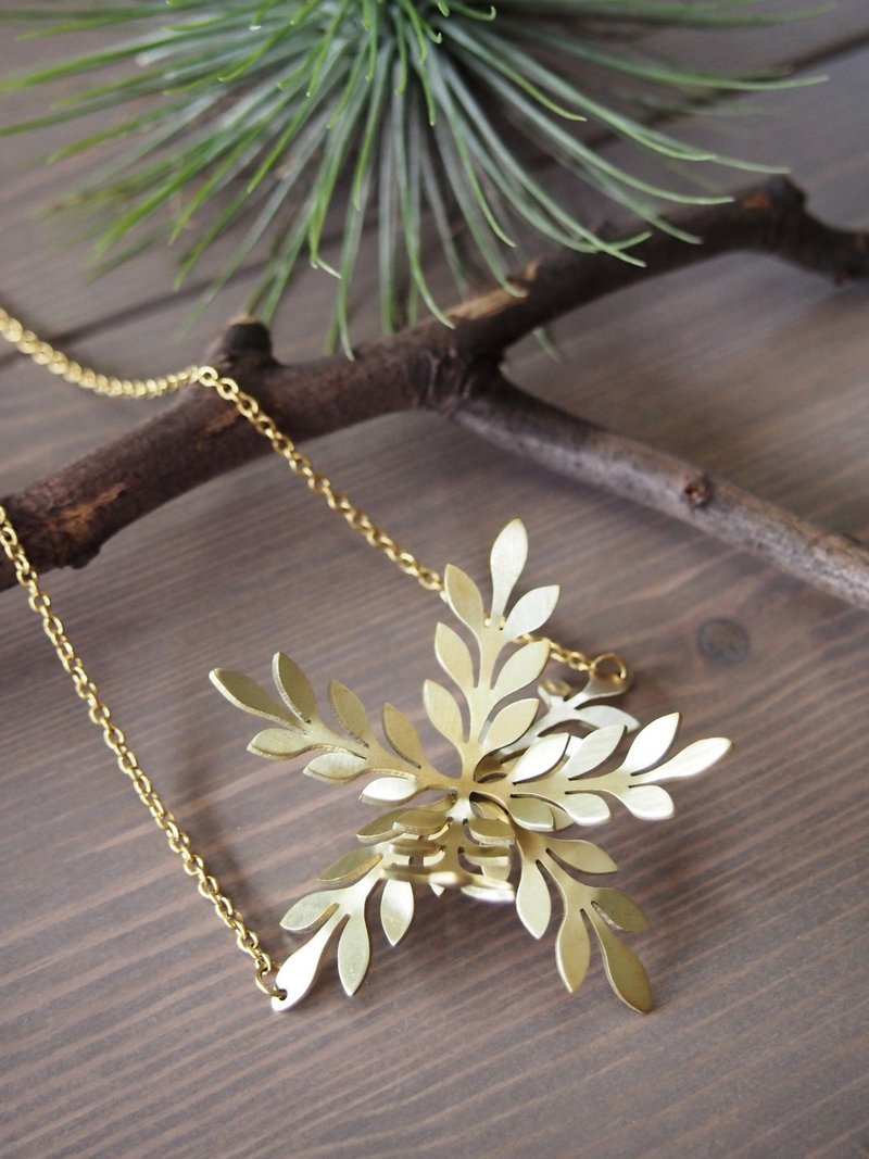 Fern leaves necklace - 项链 - 铜/黄铜 金色