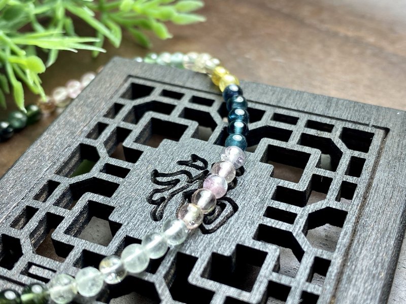 快速出货 天然彩色碧玺手链~925银手链 - 手链/手环 - 水晶 