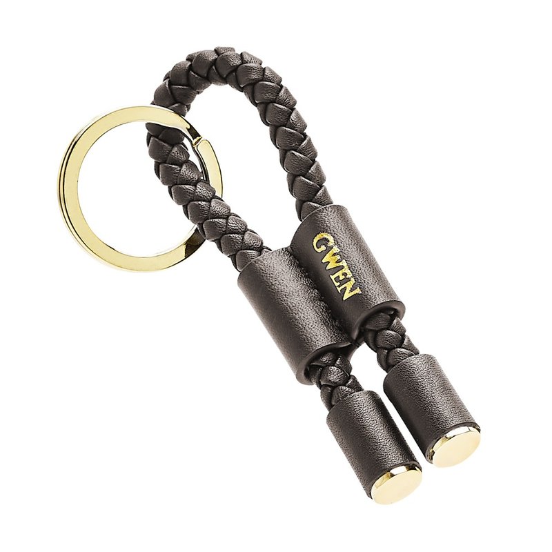 真皮手工编织套筒钥匙圈 - 钥匙链/钥匙包 - 真皮 灰色