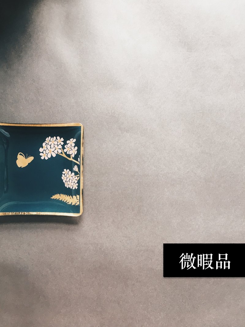 【福袋】惜物计划微瑕 手工工艺贴箔技法维纳斯的治愈方器皿 蝶舞 - 摆饰 - 玻璃 金色
