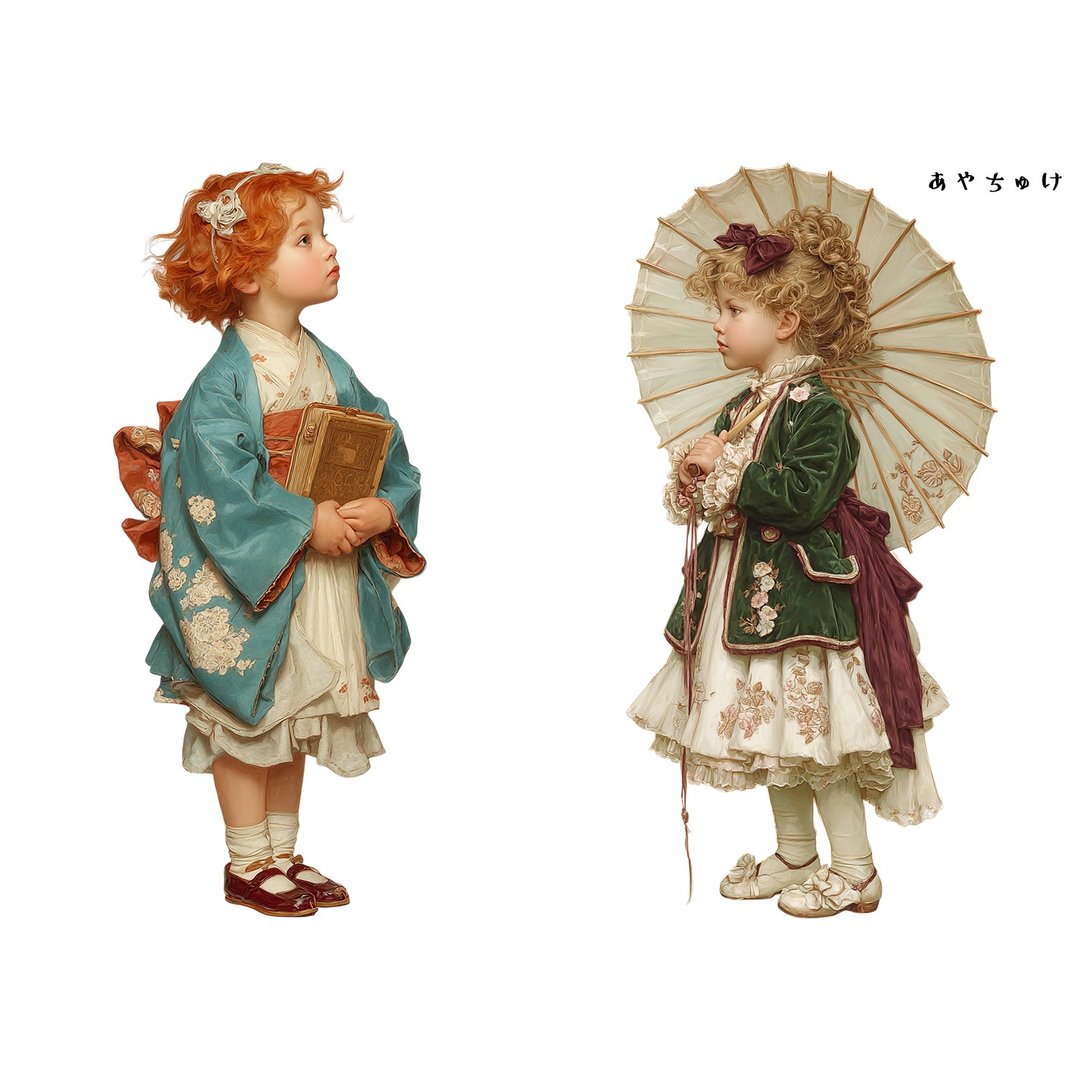 【9 月新款】08-146-0127 人物贴纸 奇幻复古浪漫吃茶 - 贴纸 - 纸 