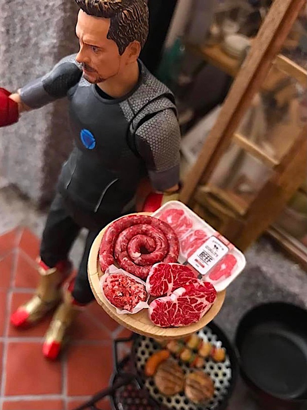 袖珍 Miniature 1:12 高级牛肉组合 - 玩偶/公仔 - 粘土 