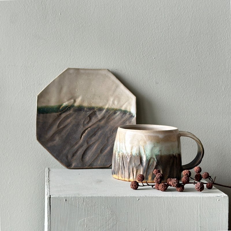 徜徉 夜晚咖啡杯盘组 280cc - 其他杯子 - 陶 