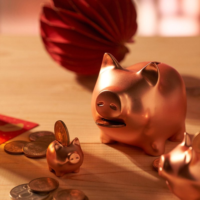 GOLDENPIG | 招财金猪 捌 雾玫瑰金 - 摆饰 - 贵金属 粉红色