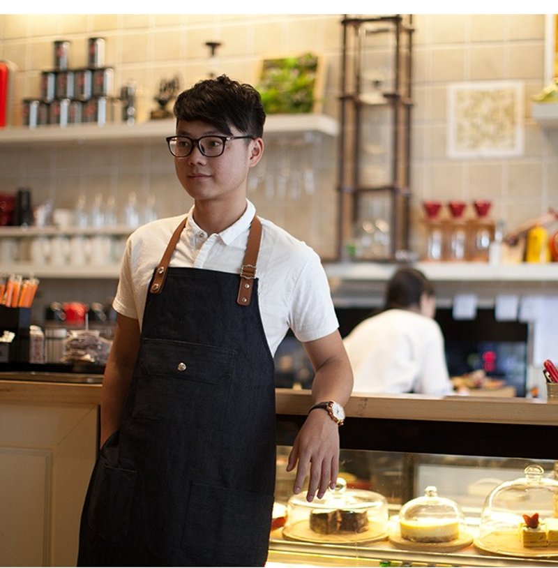 JimmyRacing牛仔布手工围裙工作围裙手作服2248 - 围裙 - 其他材质 蓝色