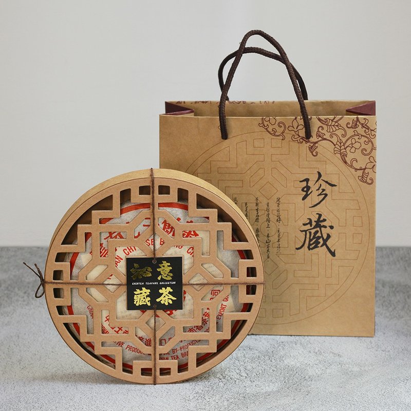 中茶牌经典陈年普洱茶-2002年极品老熟饼-干仓存放 - 茶 - 纸 卡其色