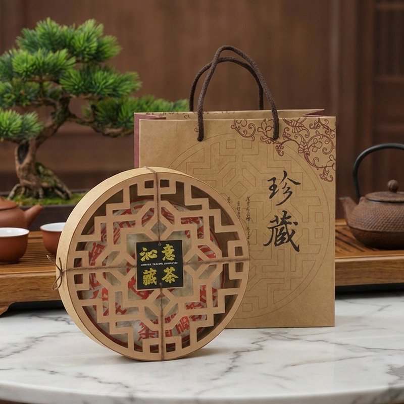 中茶牌经典陈年普洱茶-2002年极品老熟饼-干仓存放 - 茶 - 纸 卡其色
