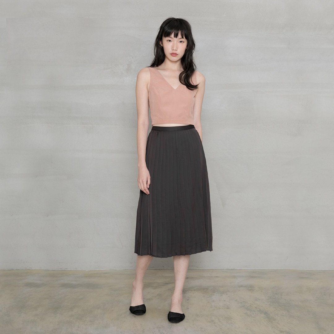 美好时光细百褶中长裙 One Fine Day Knife Pleat Skirt - 裙子 - 其他人造纤维 多色