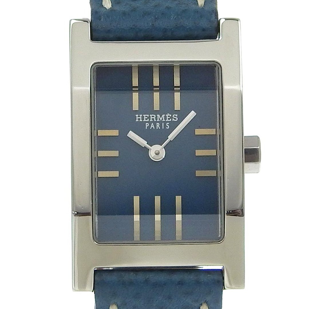【日本直送】Hermès 爱马仕 Tandem 手表 TA1.210 不锈钢 x 皮革 石英 指针式显示 蓝色表盘 女仕款 【二手】 - 女表 - 不锈钢 蓝色