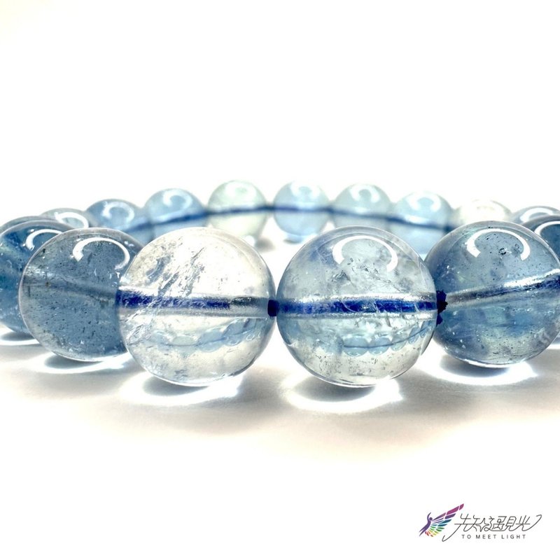 Aquamarine 海蓝宝 水晶手链 手链 手珠 串珠 - 手链/手环 - 水晶 