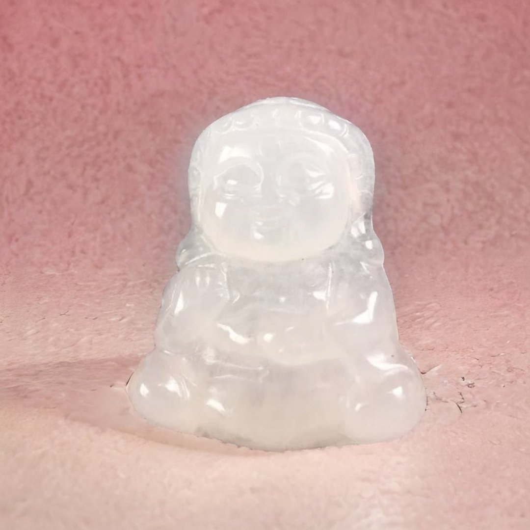 冰种翡翠精雕宝宝佛 | 天然缅甸玉翡翠A货 | 送礼 - 吊饰 - 玉石 透明