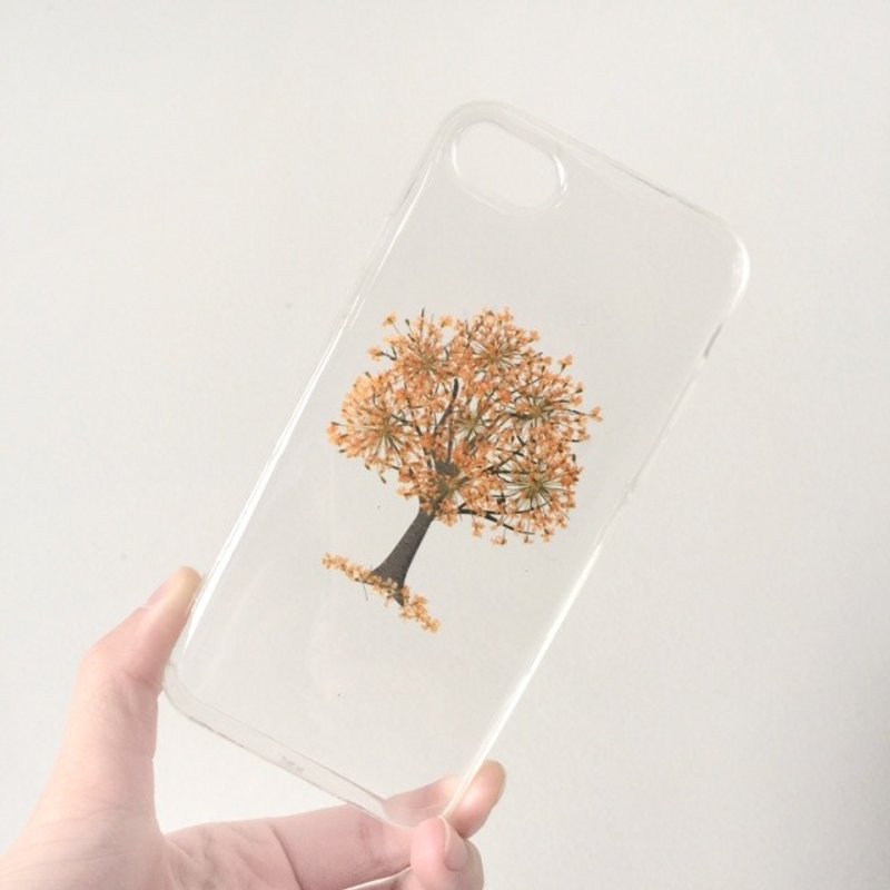 西风落叶 手作押花手机壳 手机保护壳 手机套 干花手机壳 真花手机壳 iPhone 7 iPhone 6 - 手机壳/手机套 - 塑料 橘色