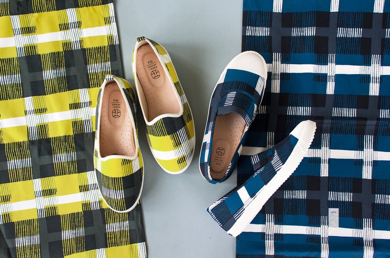 pinkoi年度设计精选【乐芙日】黄花悠悠 日本花布 限量 - 女款休闲鞋 - 棉．麻 黄色